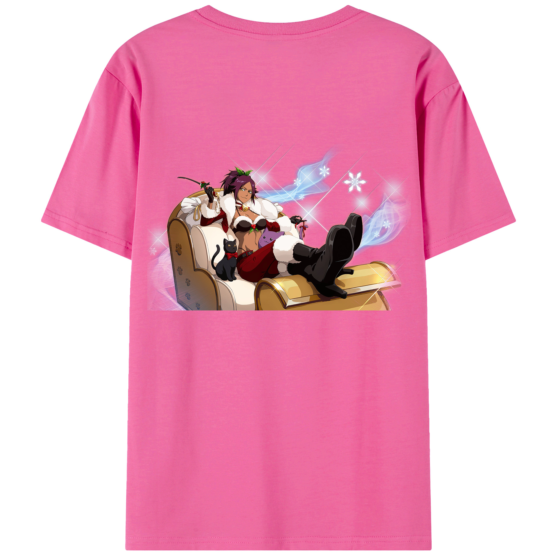 （画像用） ブリーチ 四楓院 夜一（しほういん よるいち） BLEACH Shihouin Yoruichi レディース半袖Tシャツ(バックプリント)